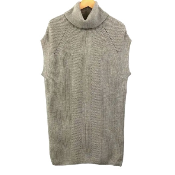 Vince Dresses & Skirts - VINCE Wool Cashmere Sleeveless Grey Beige Sweater Dress